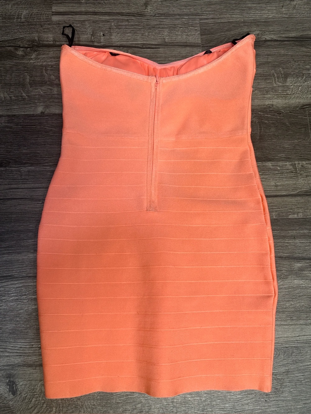 2B bebe Coral Strapless Bandage Bodycon Mini Dress NWT Size L - Picture 5 of 10